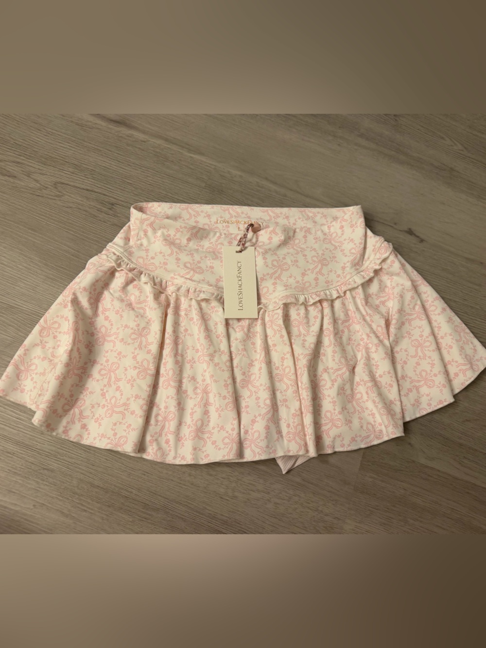 NWT! “LoveShackFancy” Pink Floral skort, “L”US